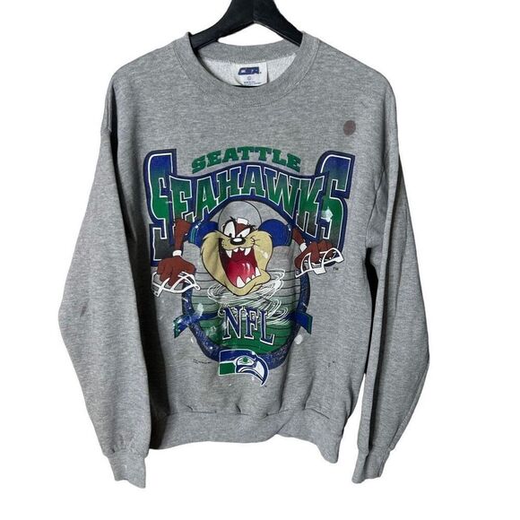VTG 1996 Tasmanian Devil Seahawks Crewneck USA Large - Picture 1 of 7